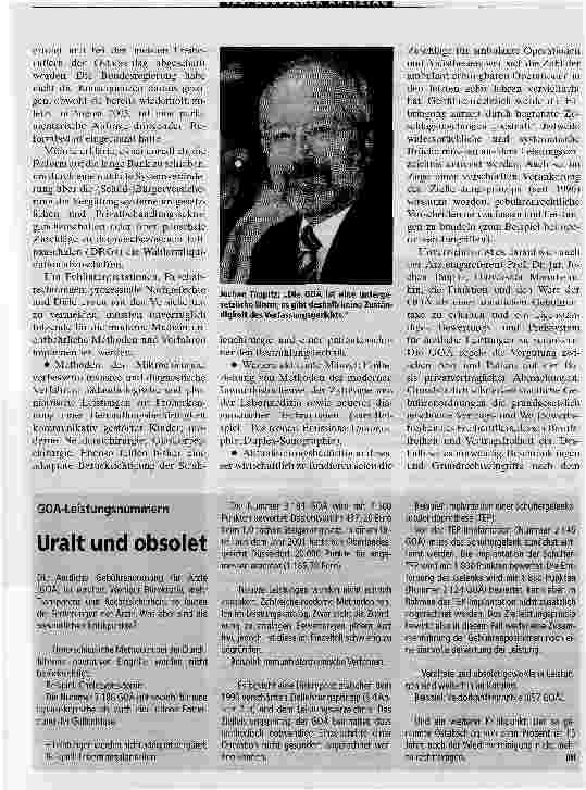 Vorschauseite 2: Modernisierung der GOÄSignal für die Politik und die Kostenträger