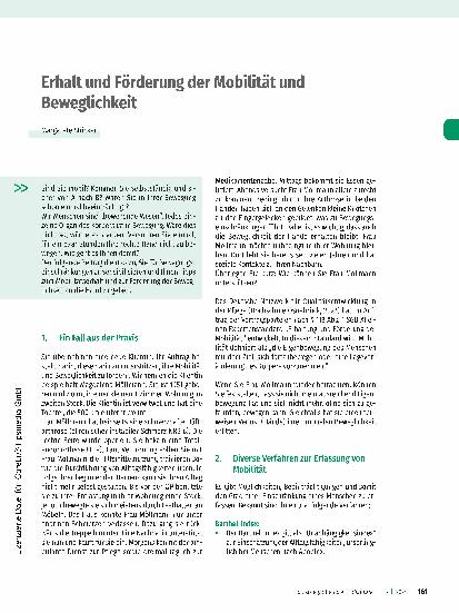 Vorschauseite 1: Erhalt und Förderung der Mobilität und Beweglichkeit