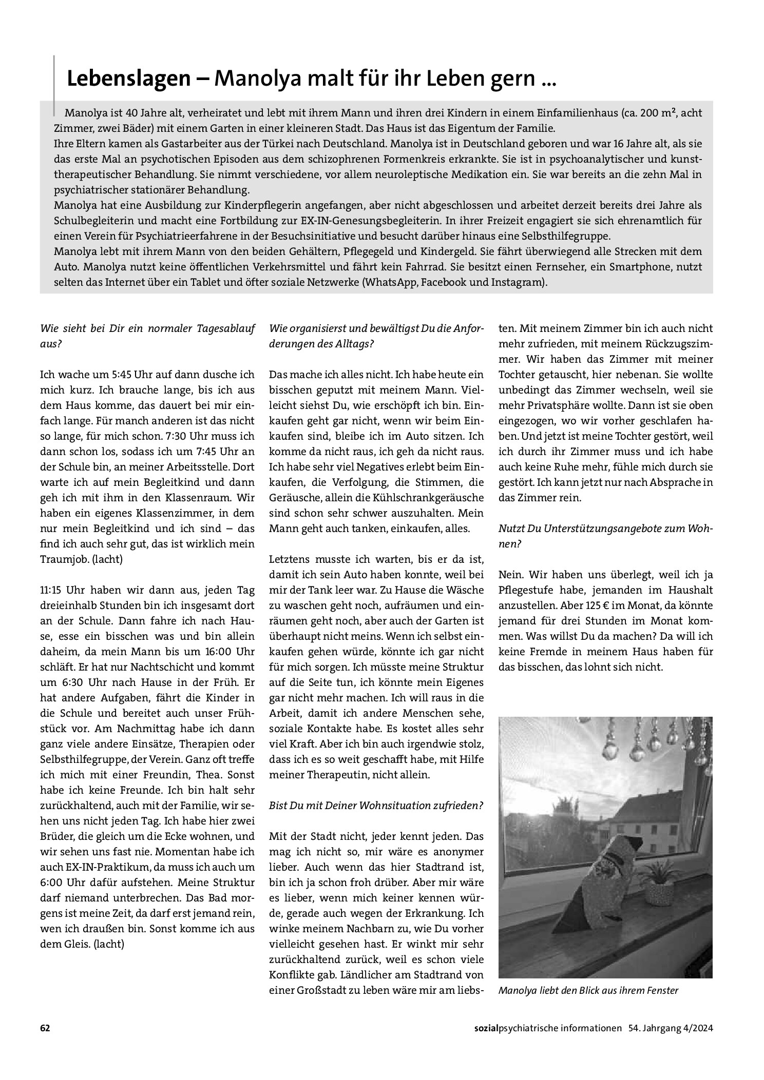 Vorschauseite 1: Lebenslagen – Manolya malt für ihr Leben gern...