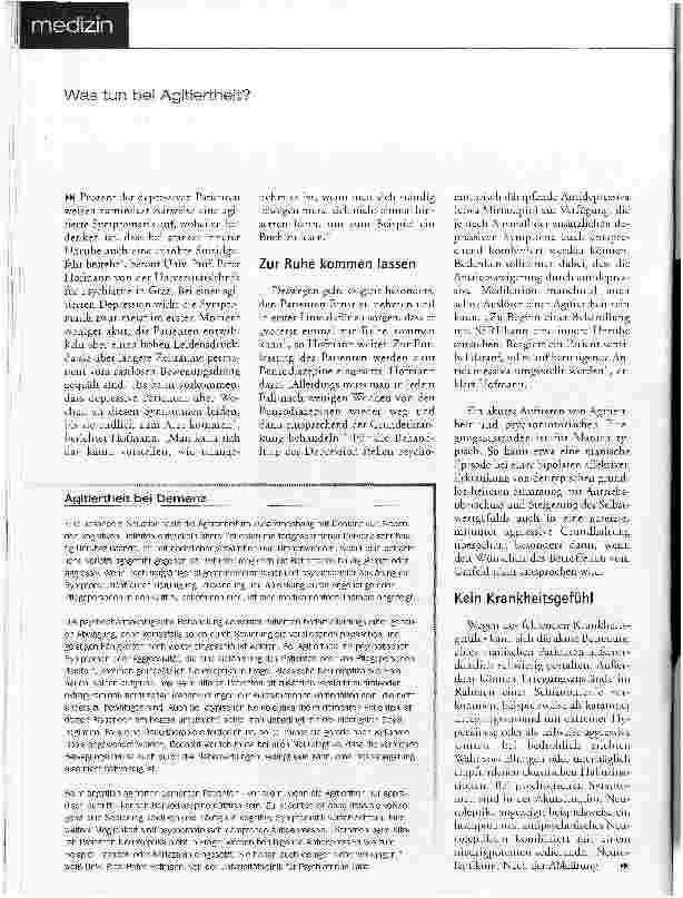 Vorschauseite 3: Was tun bei Agitiertheit?Erst Ruhe vermitteln, dann nachhaltig helfen