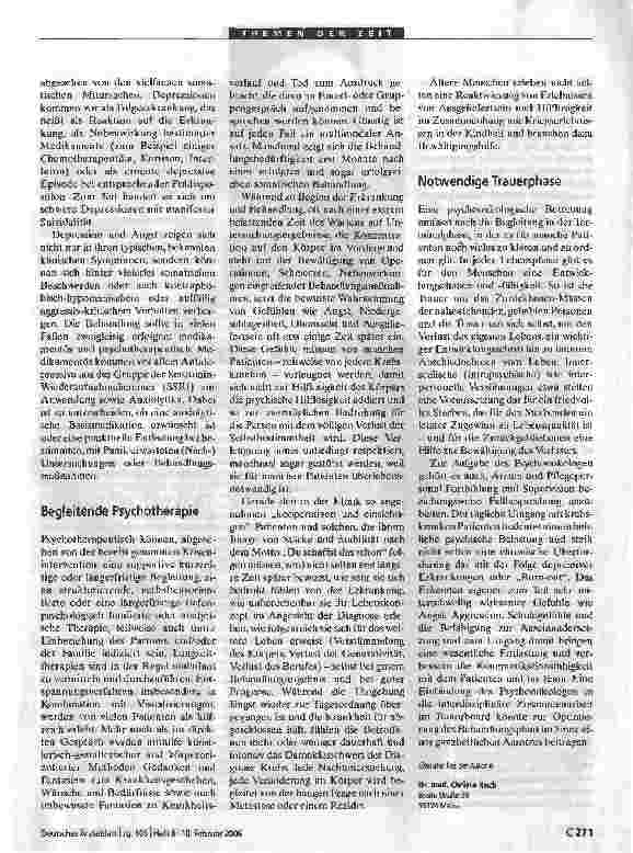Vorschauseite 3: PsychoonkologieHalten und Aushalten