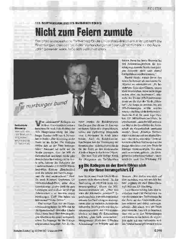 Vorschauseite 1: Nicht zum Feiern zumute