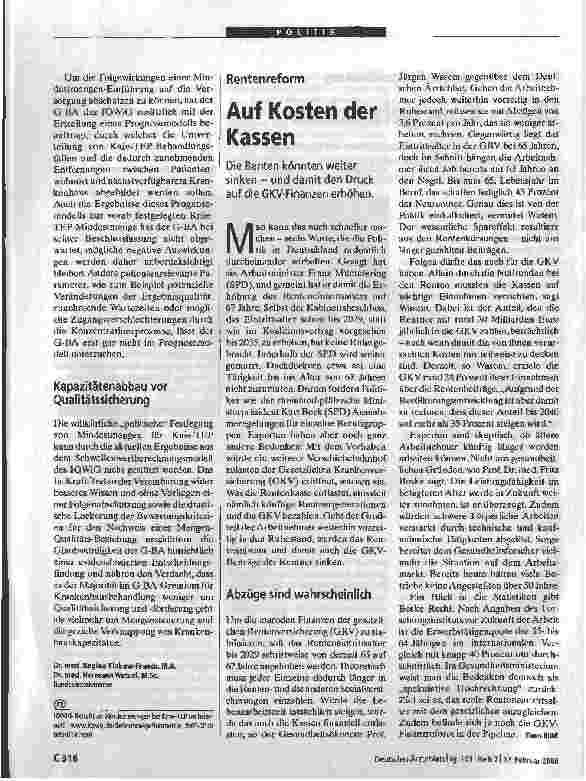 Vorschauseite 2: Krankenhäuser/QualitätssicherungÜbers Knie gebrochen