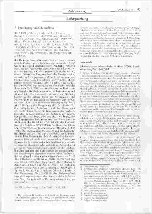 Vorschauseite 1: Etikettierung von Lebensmitteln