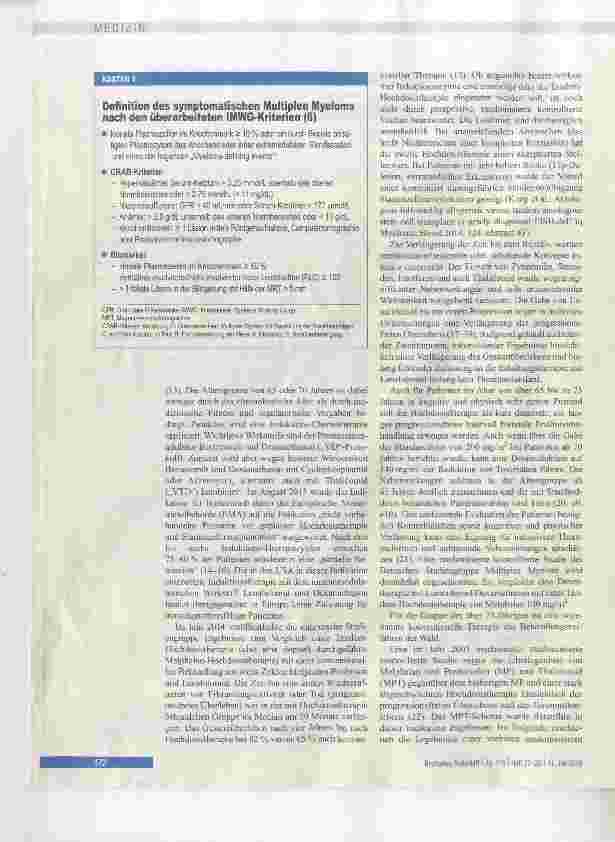Vorschauseite 3: Diagnostik und Therapie des Muitiplen Myeioms
