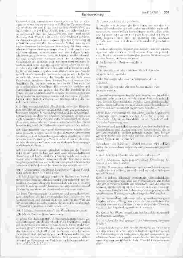 Vorschauseite 2: Gültigkeit der Health-Claims-Verordnung für Mitteilungen bzw. Werbung die sich an medizinische Fachkreise und nicht an Endverbraucher richtet