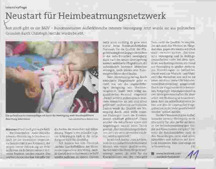 Vorschauseite 1: Neustart für Heimbeatmungsnetzwerk