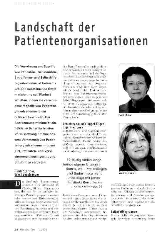 Vorschauseite 1: Landschaft der Patientenorganisationen