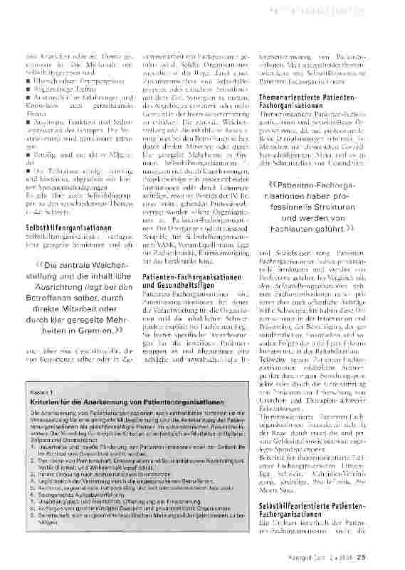 Vorschauseite 2: Landschaft der Patientenorganisationen