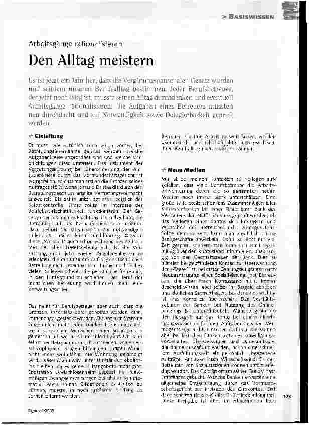 Vorschauseite 1: Arbeitsgänge rationalisieren - Den Alltag meistern
