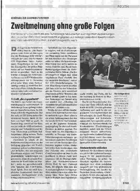 Vorschauseite 1: Zweitmeinung ohne große Folgen