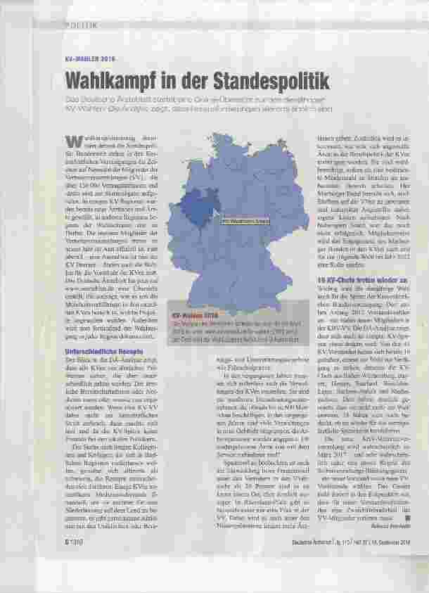 Vorschauseite 1: Wahlkampf in der Standespolitik