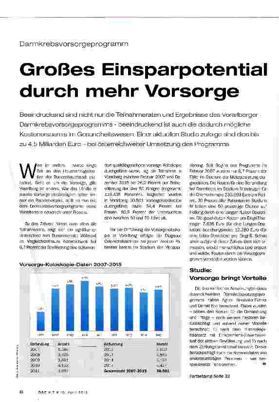 Vorschauseite 1: Großes Einsparpotential durch mehr Vorsorge