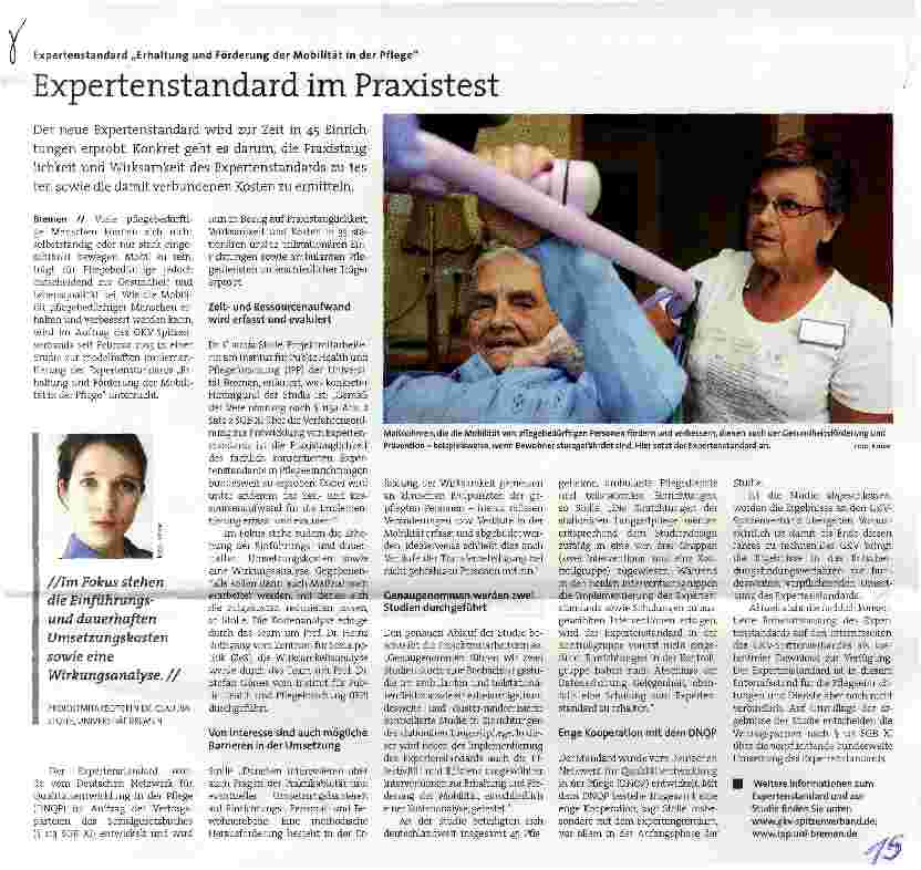 Vorschauseite 1: Expertenstandard im Praxistest