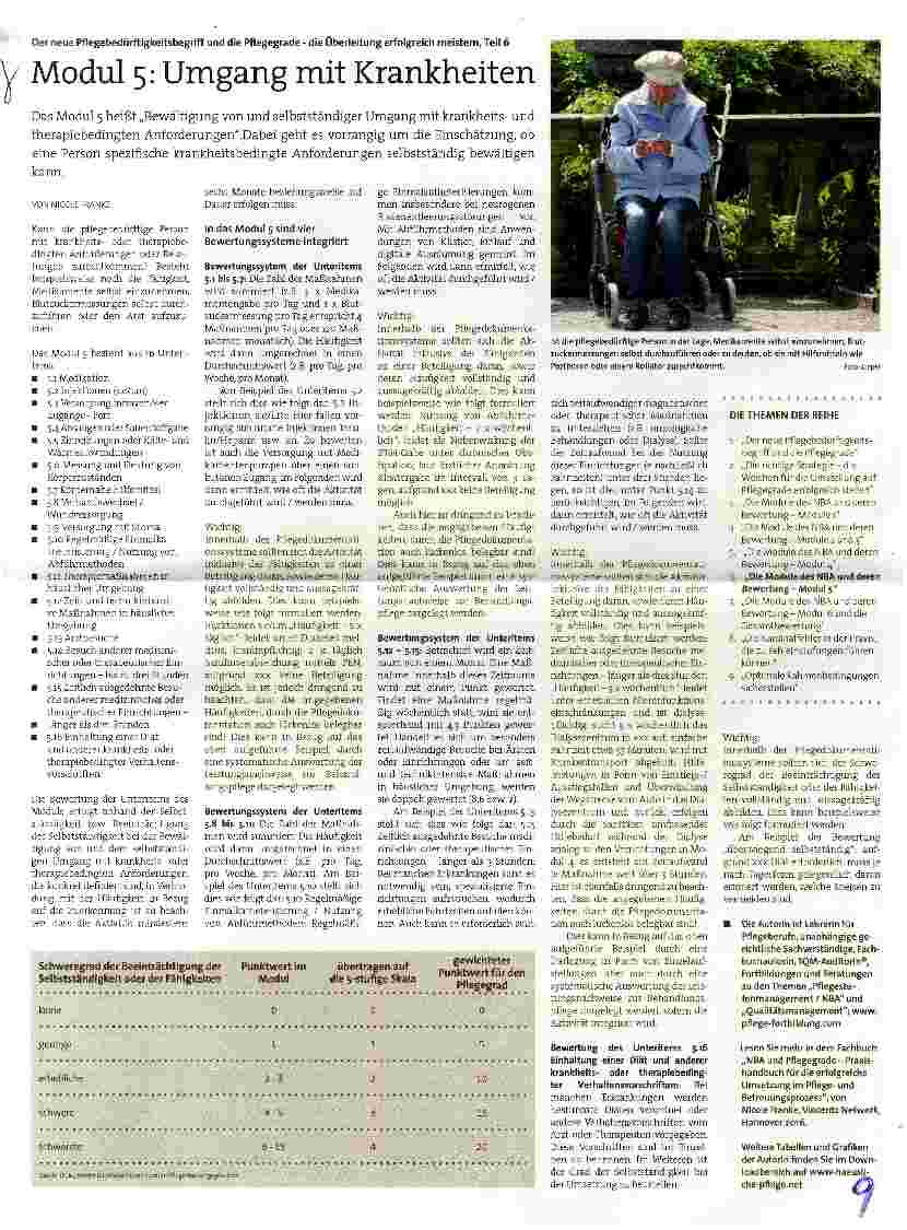 Vorschauseite 1: Der neue Pflegebedürftigkeitsbegriff und die Pflegegrade - die Überleitung erfolgreich meistern, Teil 6 Modul 5: Umgang mit Krankheiten