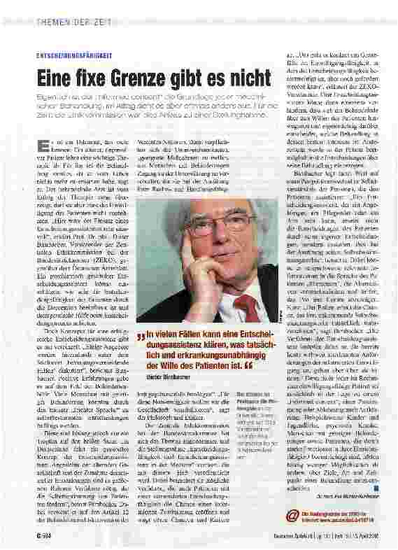 Vorschauseite 1: Eine fixe Grenze gibt es nicht