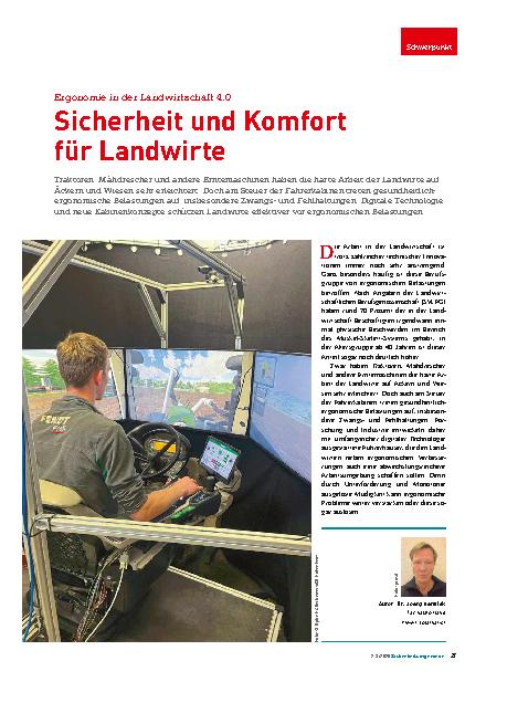 Vorschauseite 1: Ergonomie in der Landwirtschaft 4. 0 Sicherheit und Komfort für Landwirte