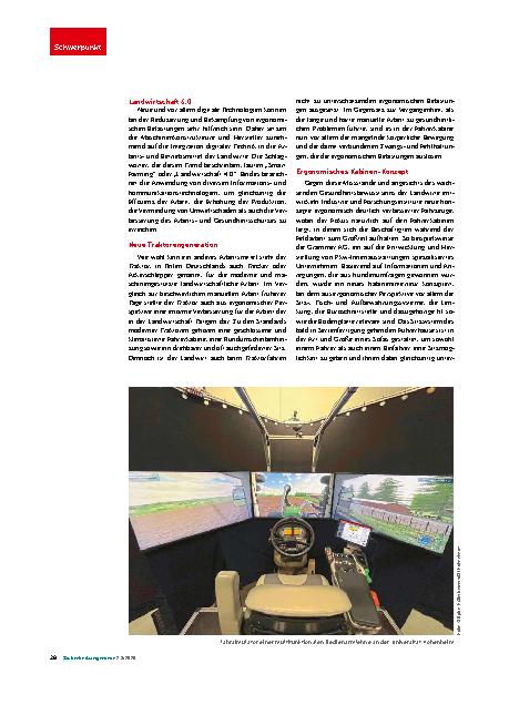 Vorschauseite 2: Ergonomie in der Landwirtschaft 4. 0 Sicherheit und Komfort für Landwirte