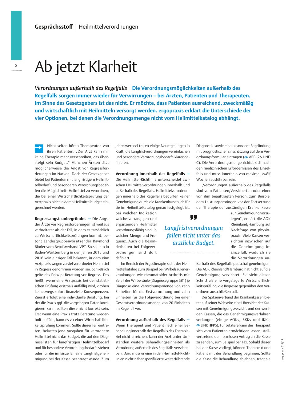 Vorschauseite 1: Verordnungen außerhalb des Regelfalls – Ab jetzt Klarheit
