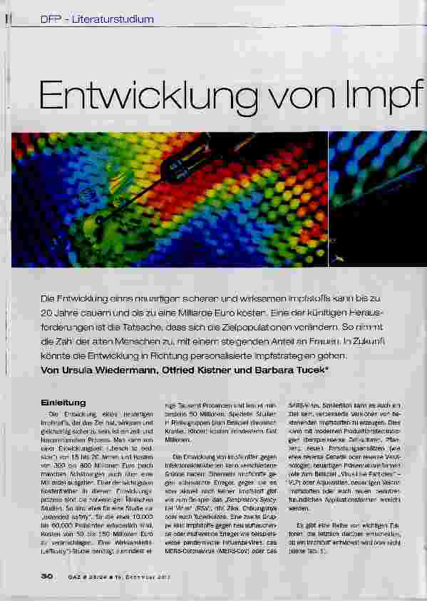 Vorschauseite 1: Entwicklung von Impfstoffen