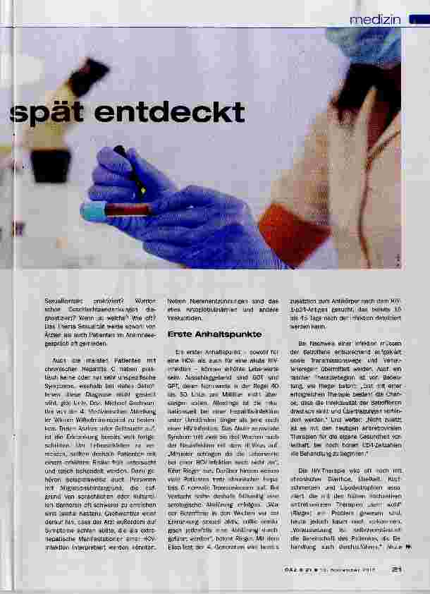 Vorschauseite 2: Nach wie vor: spät entdeckt