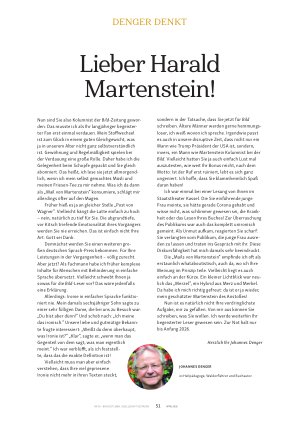 Vorschauseite 1: Lieber Harald Martenstein!