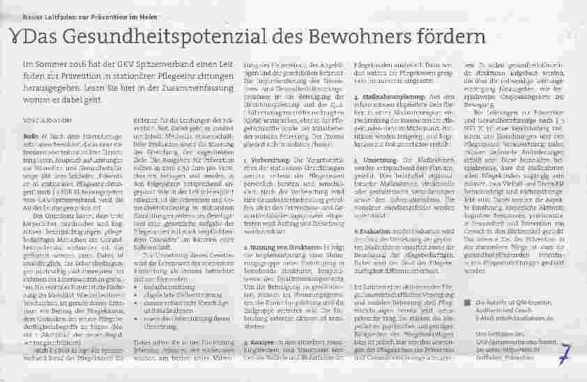 Vorschauseite 1: Das Gesundheitspotenzial des Bewohners fördern