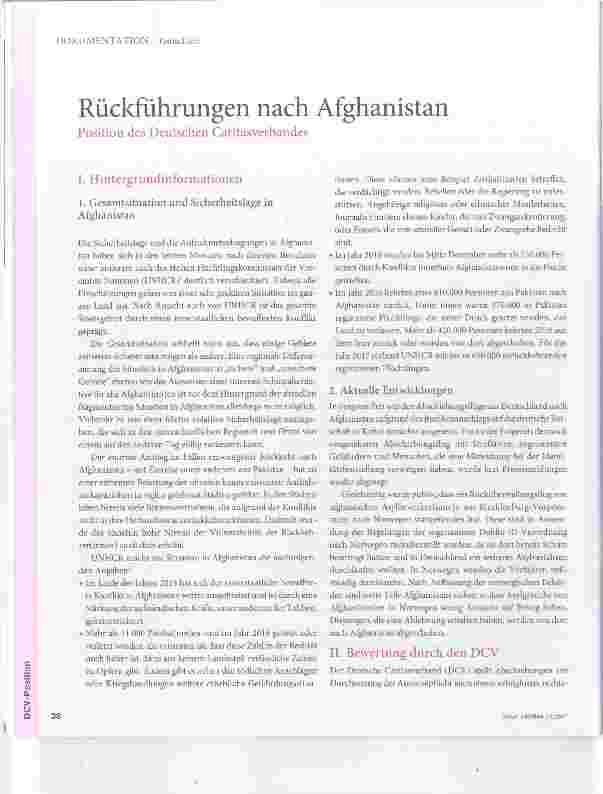 Vorschauseite 1: Rückführungen nach Afghanistan