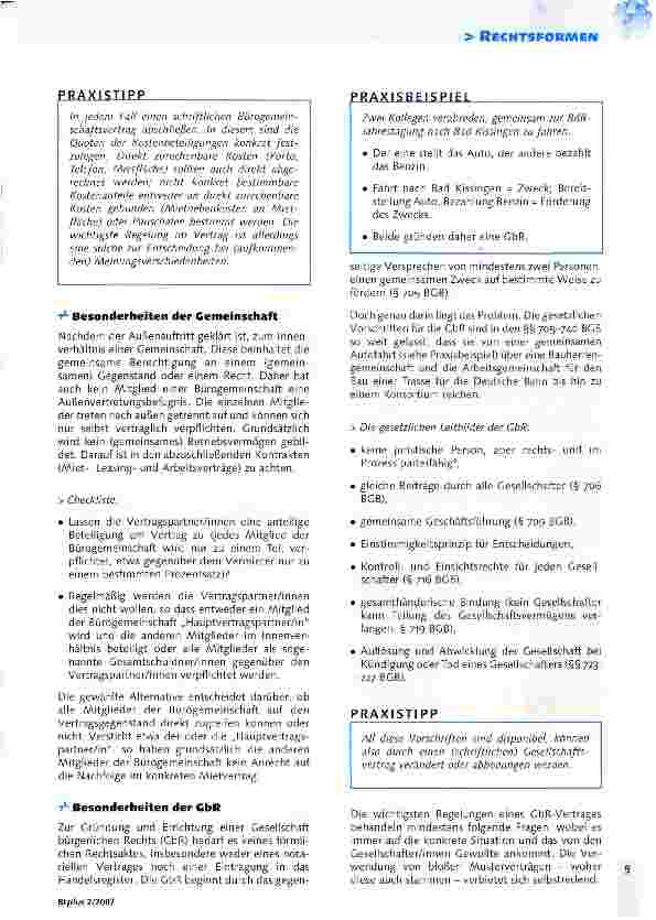 Vorschauseite 3: Die richtige Rechtsform finden - Gemeinschaftsbüro, Bürogemeinschaft oder Betreuergesellschaft?