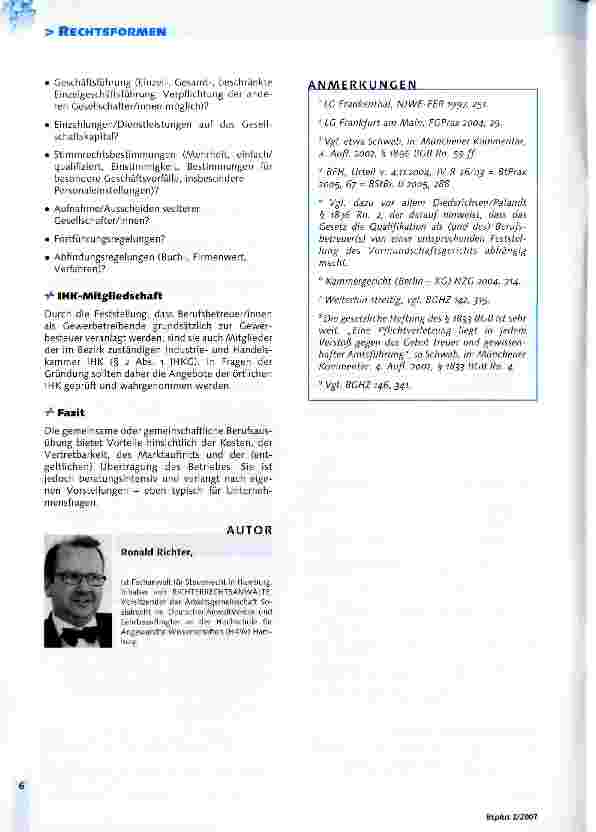 Vorschauseite 4: Die richtige Rechtsform finden - Gemeinschaftsbüro, Bürogemeinschaft oder Betreuergesellschaft?