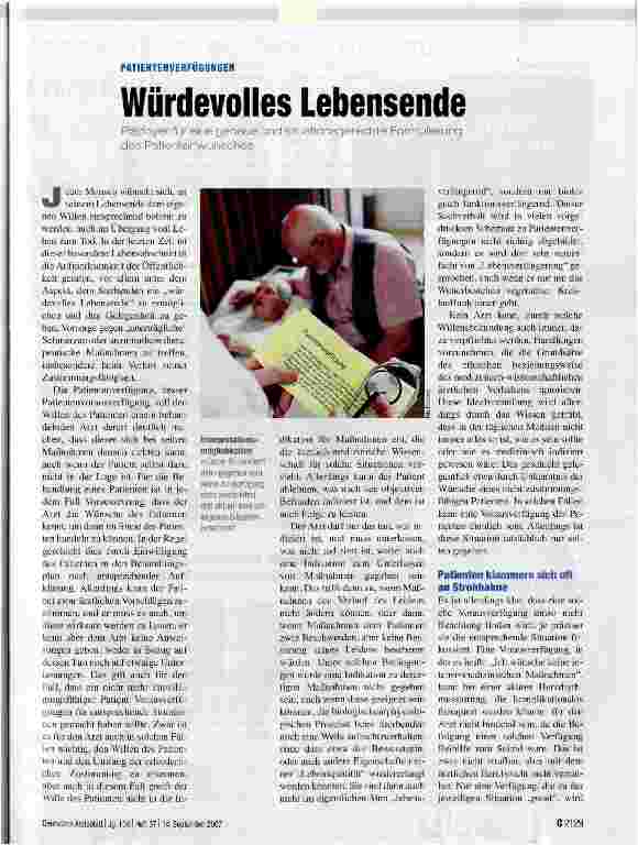 Vorschauseite 1: Würdevolles Lebensende