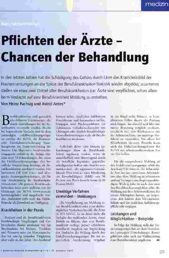 Vorschauseite 1: Pflichten der Arzte -Chancen der Behandlung