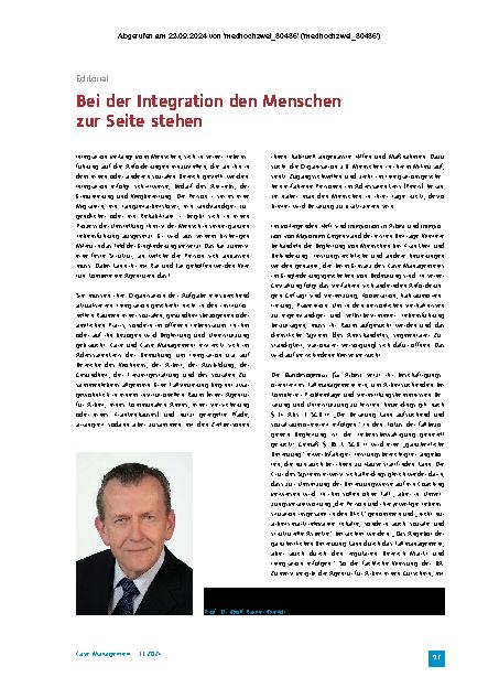 Vorschauseite 1: Bei der Integration den Menschen zur Seite stehen