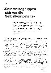 Vorschauseite 1: "Selbsthilfegruppen stärken die Selbstkompetenz"