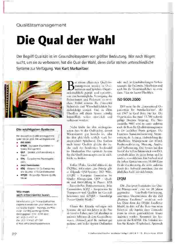 Vorschauseite 1: Die Qual der Wahl