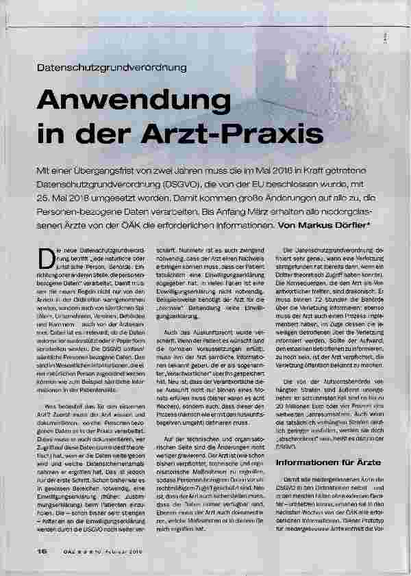 Vorschauseite 1: Anwendung in der Arzt-Praxis