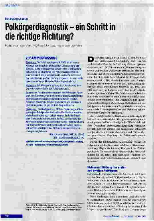 Vorschauseite 1: Polkörperdiagnostik - ein Schritt in die richtige Richtung?