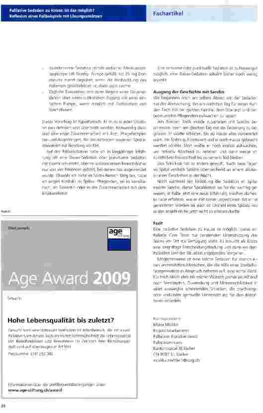 Vorschauseite 2: Palliative Sedation zu Hause: Ist das möglich? Reflexion eines Fallbeispiels mit Lösungsansätzen
