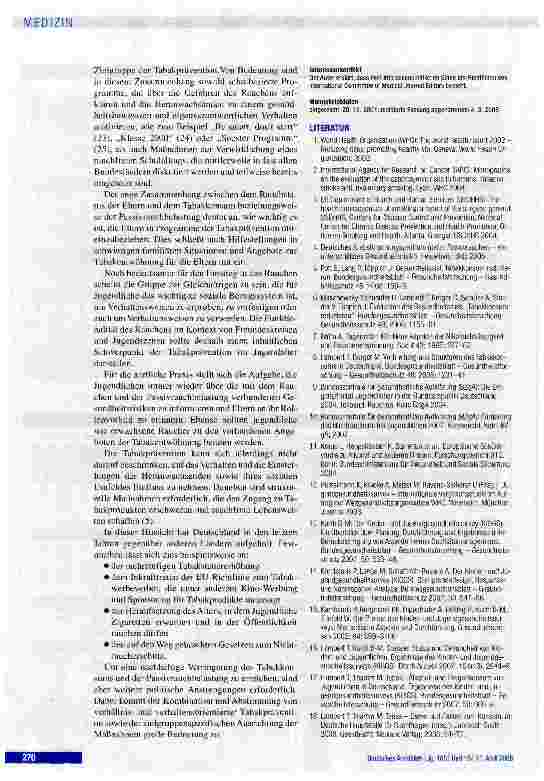 Vorschauseite 6: Tabakkonsum und Passivrauchbelastung von Jugendlichen