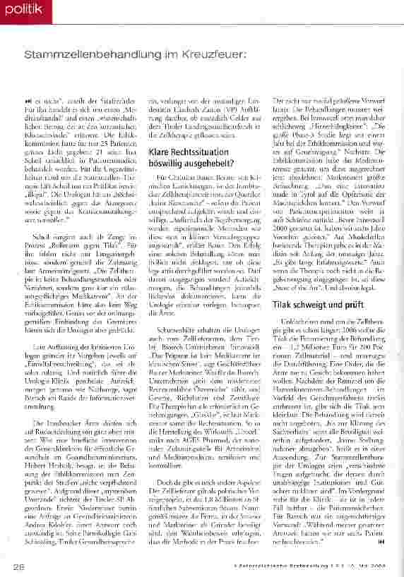 Vorschauseite 2: Was lief in der Innsbrucker Klinik?