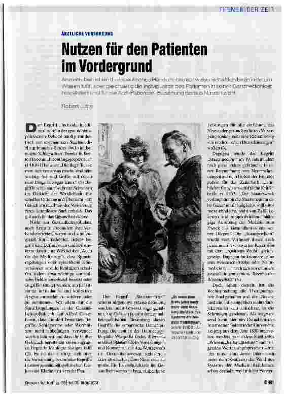 Vorschauseite 1: Nutzen für den Patienten im Vordergrund