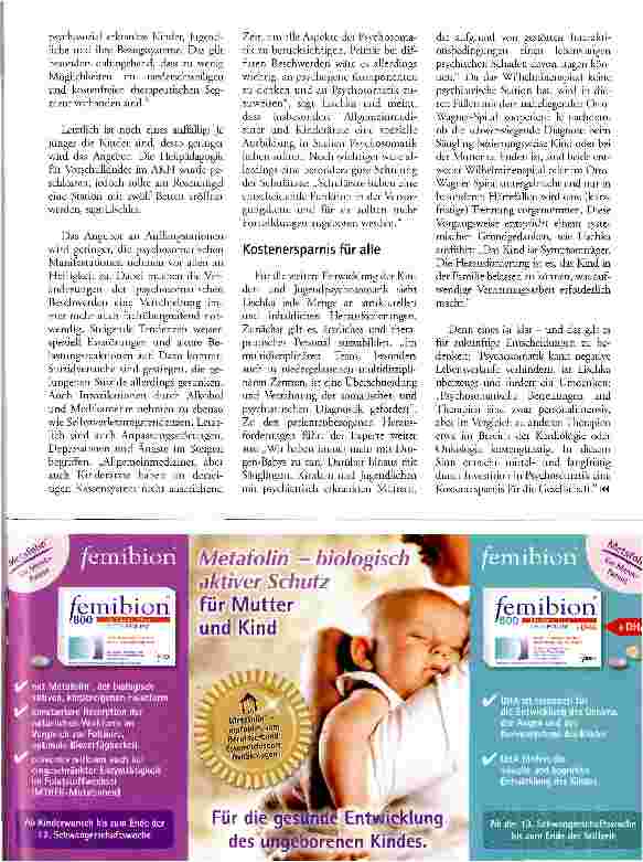 Vorschauseite 2: PsychosomatikBetreuung bei Kindern und Jugendlichen mangelhaft