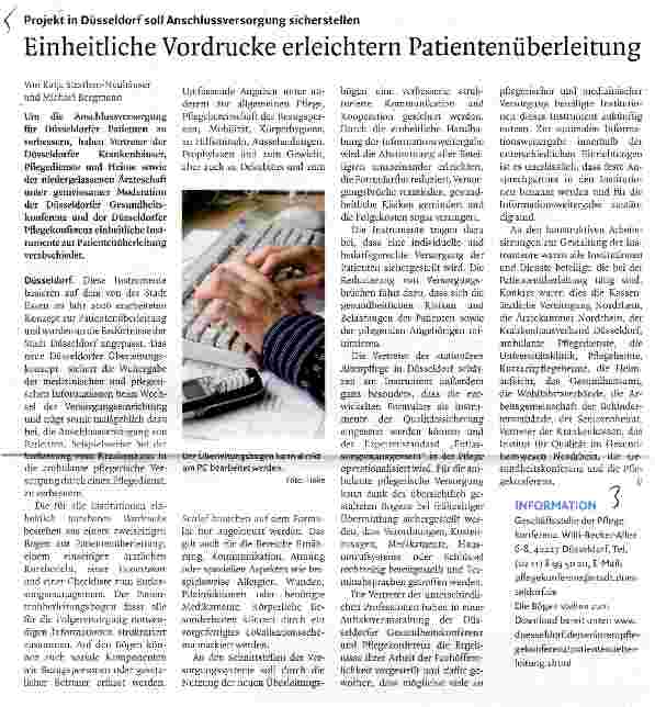 Vorschauseite 1: Einheitliche Vordrucke erleichtern Patientenüberleitung