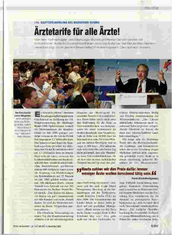 Vorschauseite 1: Ärztetarife für alle Ärzte!