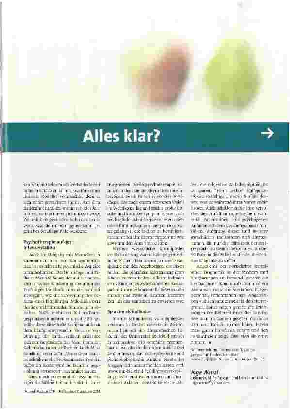 Vorschauseite 2: Träume und Realitäten einer anderen Neurologie
