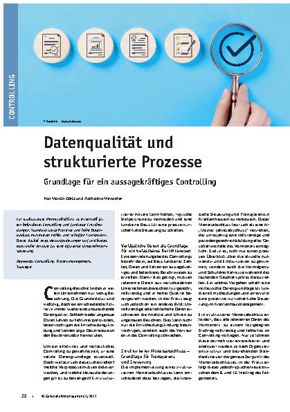 Vorschauseite 1: Datenqualität und strukturierte Prozesse Grundlage für ein aussagekräftiges Controlling