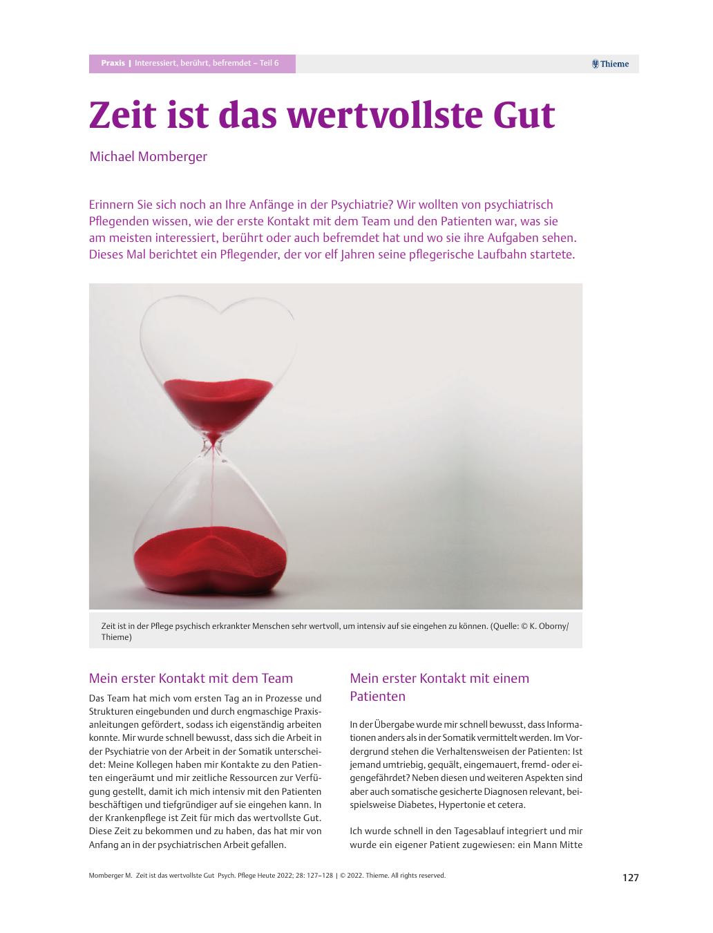 Vorschauseite 1: Zeit ist das wertvollste Gut.