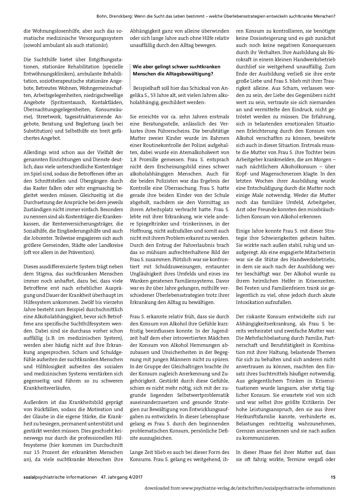 Vorschauseite 2: Wenn die Sucht das Leben bestimmt – Welche Überlebensstrategien entwickeln suchtkranke Menschen?
