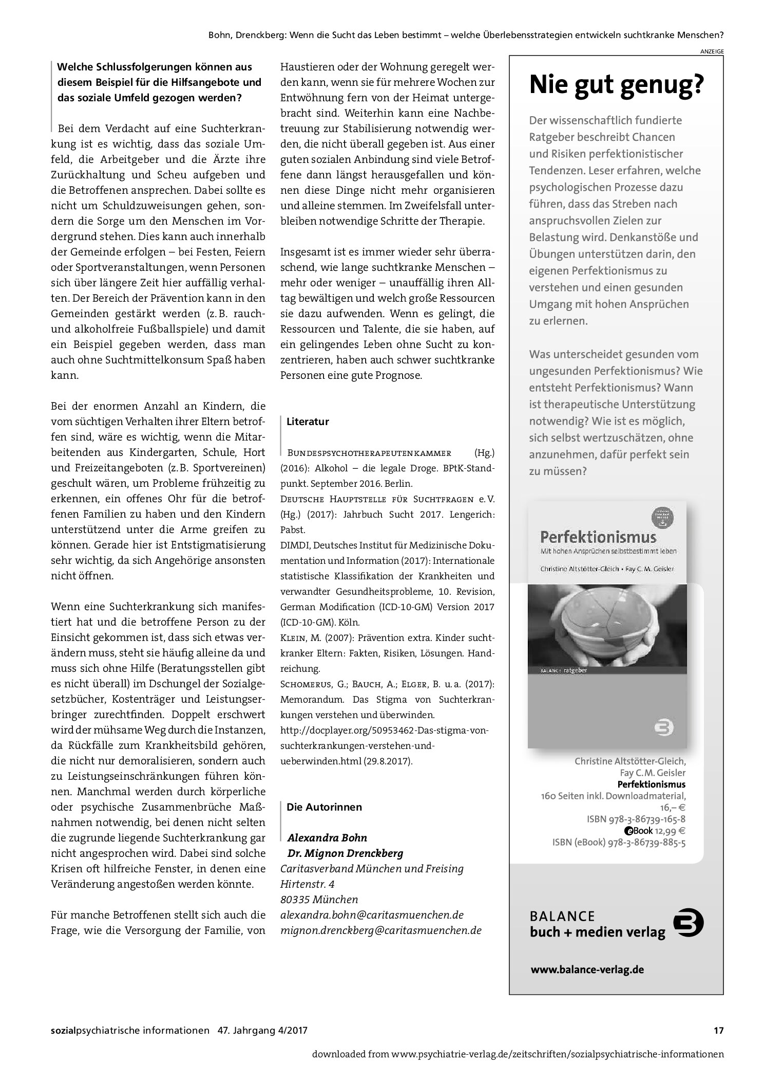 Vorschauseite 4: Wenn die Sucht das Leben bestimmt – Welche Überlebensstrategien entwickeln suchtkranke Menschen?