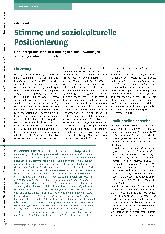 Vorschauseite 1: Stimme und soziokulturelle Positionierung
